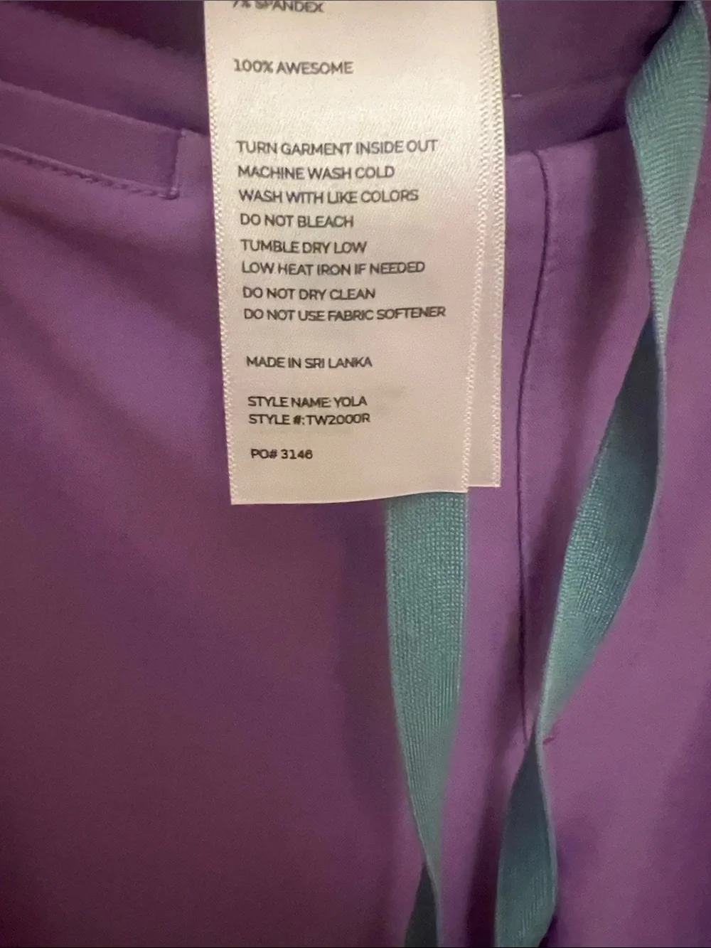 Figs Women’s Scrub Set Catarina top and Yola Pants Lavendar Purple XXS